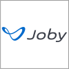 Joby logo with a blue abstract loop design to the left of the word Joby in grey, lowercase letters on a white background.